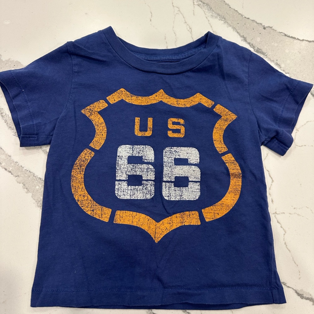 Kids Peek little peanut, Blue Route 66 T-Shirt (Size XL - 18-24 months)